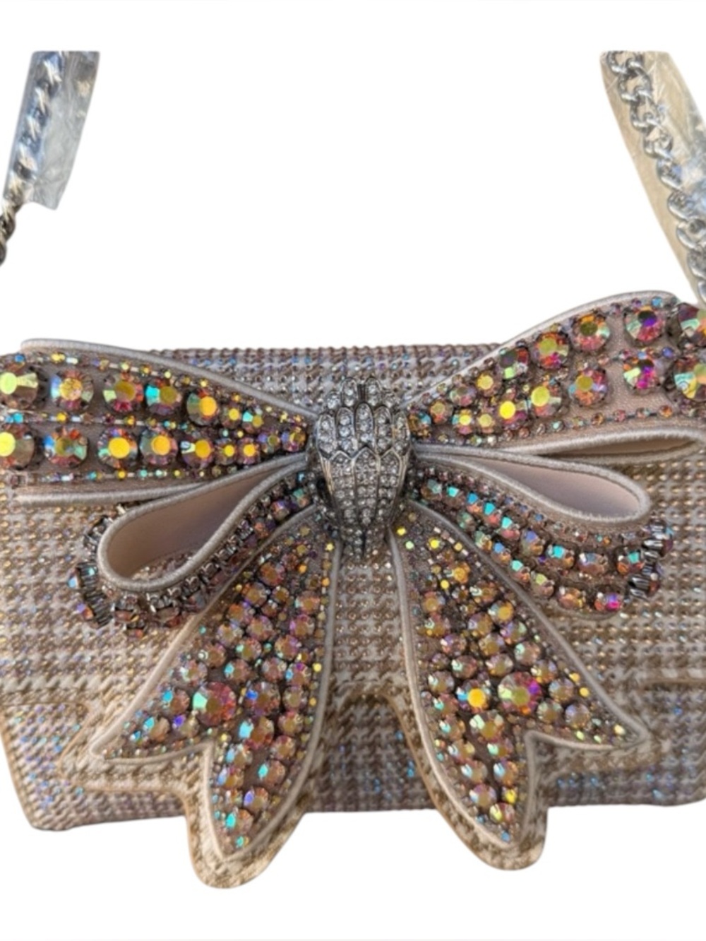 Kurt Geiger NWT RARE Shoreditch Bow Chain Rhinestone Crossbody